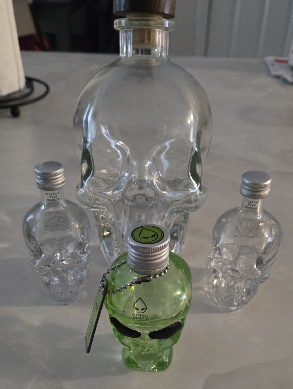 Outer Space Crystal Skull Liquor Bottles